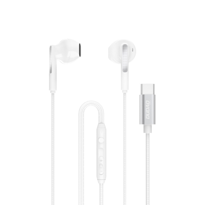 Dudao X3Pro in-ear headphones USB-C 1.2 m white in the group HOME ELECTRONICS / Audio & Picture / Headphones & Accessories / Headphones at TP E-commerce Nordic AB (C77131)