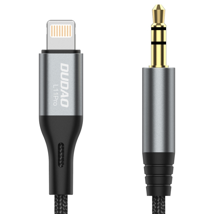 Dudao L11PRO 3.5mm Jack to Lightning cable 1m gray in the group SMARTPHONE & TABLETS / Chargers & Cables / Cables / Cables Lightning at TP E-commerce Nordic AB (C77134)