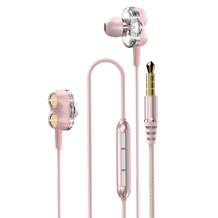 Dudao X15 dual dynamic music headphones 3.5 mm jack 1.2 m pink in the group HOME ELECTRONICS / Audio & Picture / Headphones & Accessories / Headphones at TP E-commerce Nordic AB (C77135)