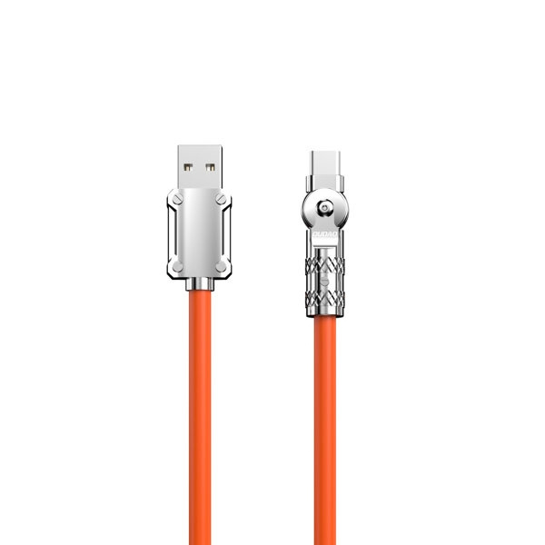 Dudao L24AC USB-A to USB-C angled cable 120W 1m 180° rotation orange in the group COMPUTERS & PERIPHERALS / Computer cables / USB / USB-C at TP E-commerce Nordic AB (C77142)