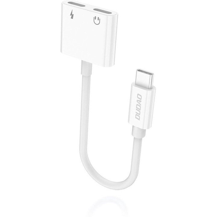 Dudao L13C USB-C to USB-C/USB-C Adapter White in the group COMPUTERS & PERIPHERALS / Computer cables / USB / USB-C at TP E-commerce Nordic AB (C77153)