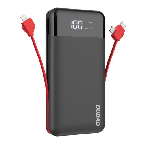 Dudao K1Pro powerbank 20000mAh 15Watt 4xcables black in the group SMARTPHONE & TABLETS / Chargers & Cables / Powerbanks at TP E-commerce Nordic AB (C77171)