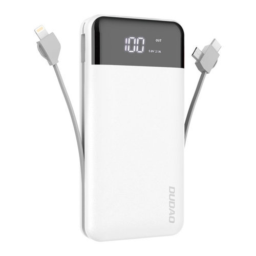 Dudao K1Pro powerbank 20000mAh 15Watt 4xcables white in the group SMARTPHONE & TABLETS / Chargers & Cables / Powerbanks at TP E-commerce Nordic AB (C77172)