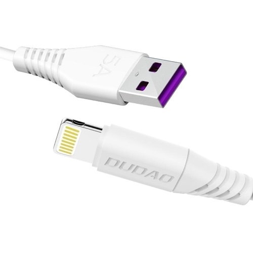 Dudao L2L USB-A to Lightning cable 2m white in the group SMARTPHONE & TABLETS / Chargers & Cables / Cables / Cables Lightning at TP E-commerce Nordic AB (C77174)