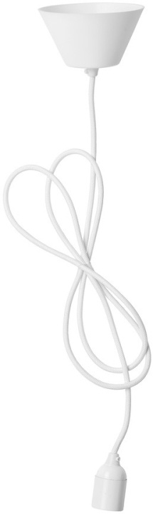 Airam textile lamp cord + E27 plug, 2,1 m, white in the group HOME ELECTRONICS / Lighting / Ceiling lights at TP E-commerce Nordic AB (C77258)