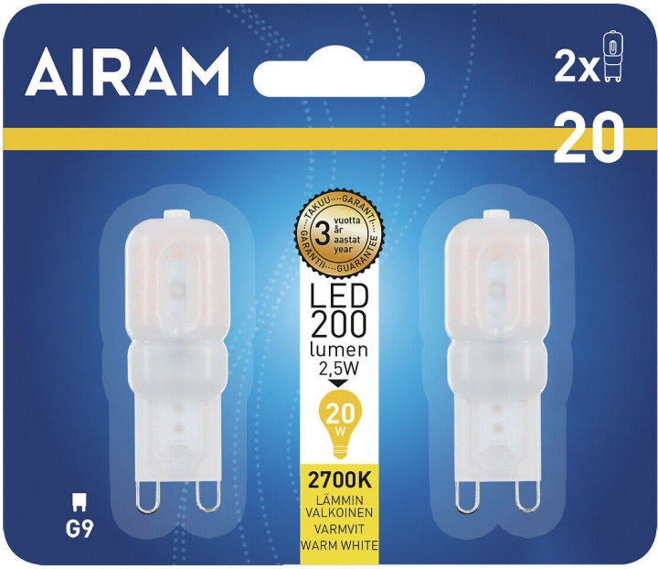 Airam LED bulb dome opal G9 bulb 200 lm 2-pack in the group HOME ELECTRONICS / Lighting / LED lamps at TP E-commerce Nordic AB (C77528)