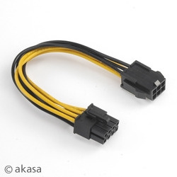 Akasa AK-CB051 6-pin PCIe to 8-pin ATX12V adapter in the group COMPUTERS & PERIPHERALS / Computer components / Harddrives / Adapters & Accessories at TP E-commerce Nordic AB (C77555)