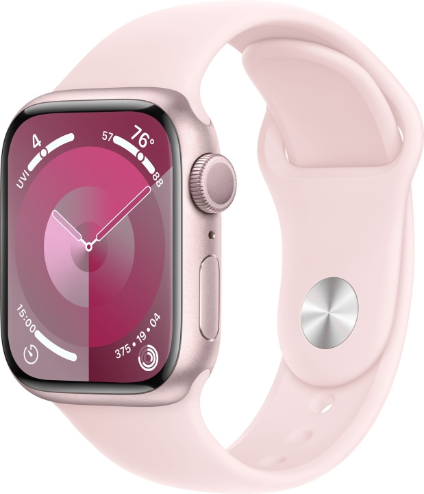 Apple Watch Series 9 (GPS) 41 mm pink aluminium case and pink sport strap, M/L (MR943) in the group SMARTPHONE & TABLETS / Excercise, home & leisure / Apple Watch & Accessories / Apple Watch at TP E-commerce Nordic AB (C77585)