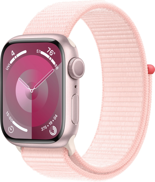 Apple Watch Series 9 (GPS) 41 mm pink aluminium case and pink Sport Loop strap (MR953) in the group SMARTPHONE & TABLETS / Excercise, home & leisure / Apple Watch & Accessories / Apple Watch at TP E-commerce Nordic AB (C77586)