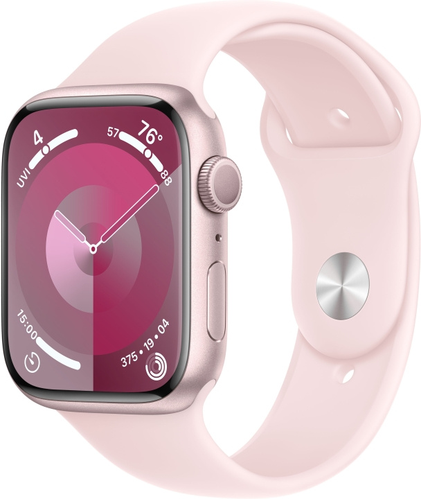 Apple Watch Series 9 (GPS) 45 mm pink aluminium case and pink sport strap, S/M (MR9G3) in the group SMARTPHONE & TABLETS / Excercise, home & leisure / Apple Watch & Accessories / Apple Watch at TP E-commerce Nordic AB (C77596)