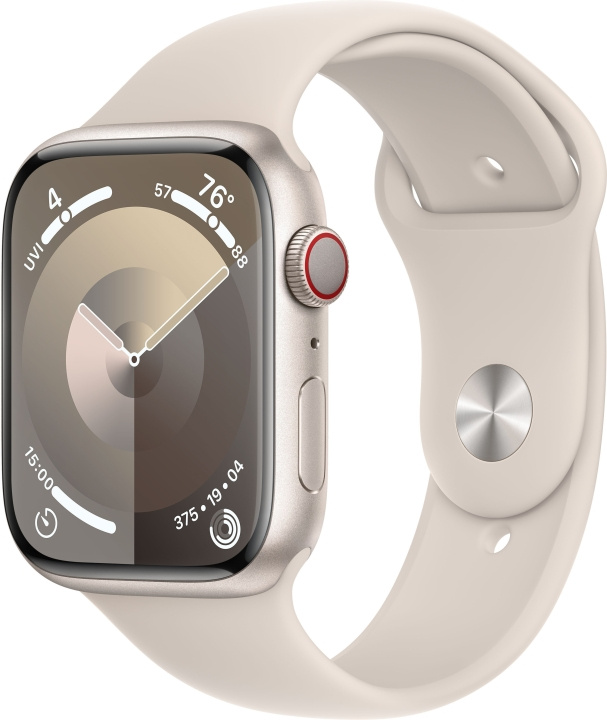 Apple Watch Series 9 (GPS + Cellular) 45 mm star-white aluminium case and star-white sports bracelet, S/M (MRM83) in the group SMARTPHONE & TABLETS / Excercise, home & leisure / Apple Watch & Accessories / Apple Watch at TP E-commerce Nordic AB (C77628)