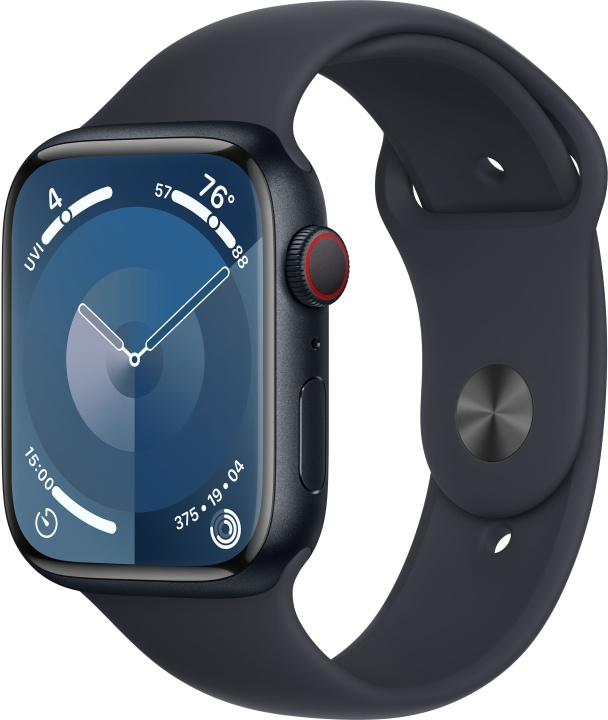 Apple Watch Series 9 (GPS + Cellular) 45 mm midnight blue aluminium case and midnight blue sports strap, S/M (MRMC3) in the group SMARTPHONE & TABLETS / Excercise, home & leisure / Apple Watch & Accessories / Apple Watch at TP E-commerce Nordic AB (C77632)