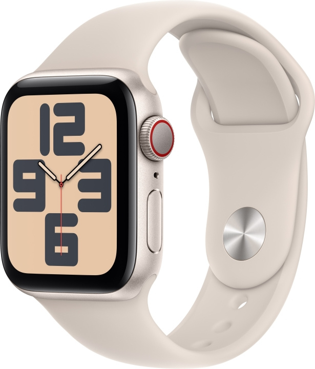 Apple Watch SE (GPS + Cellular) 40 mm star-white aluminium case and star-white sports bracelet, S/M (MRFX3) in the group SMARTPHONE & TABLETS / Excercise, home & leisure / Apple Watch & Accessories / Apple Watch at TP E-commerce Nordic AB (C77635)