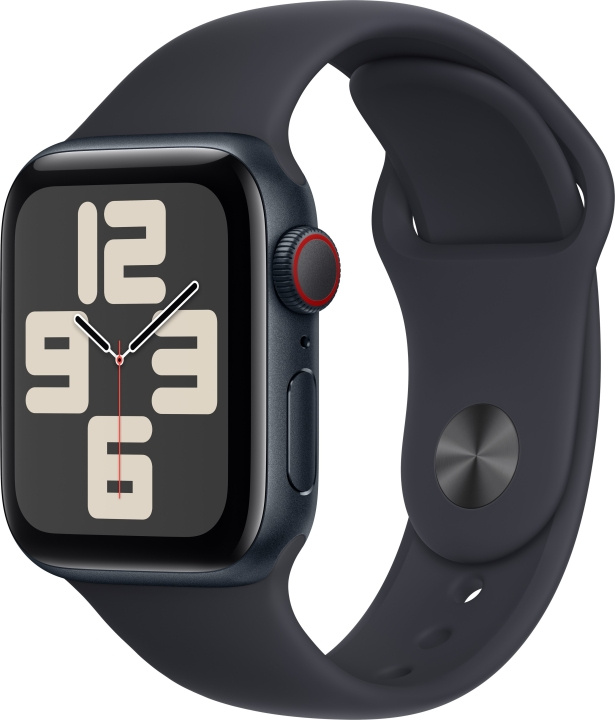 Apple Watch SE (GPS + Cellular) 40 mm midnight blue aluminium case and midnight blue sports bracelet, S/M (MRG73) in the group SMARTPHONE & TABLETS / Excercise, home & leisure / Apple Watch & Accessories / Apple Watch at TP E-commerce Nordic AB (C77638)