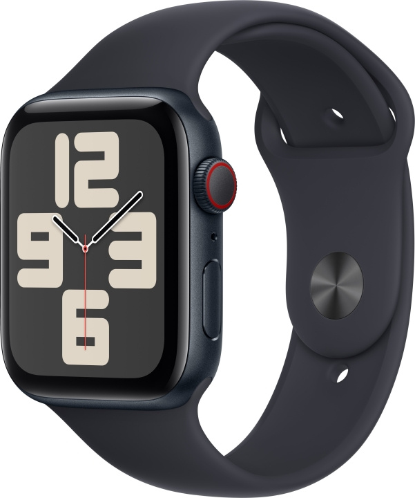 Apple Watch SE (GPS + Cellular) 44 mm midnight blue aluminium case and midnight blue sports bracelet, S/M (MRH53) in the group SMARTPHONE & TABLETS / Excercise, home & leisure / Apple Watch & Accessories / Apple Watch at TP E-commerce Nordic AB (C77644)