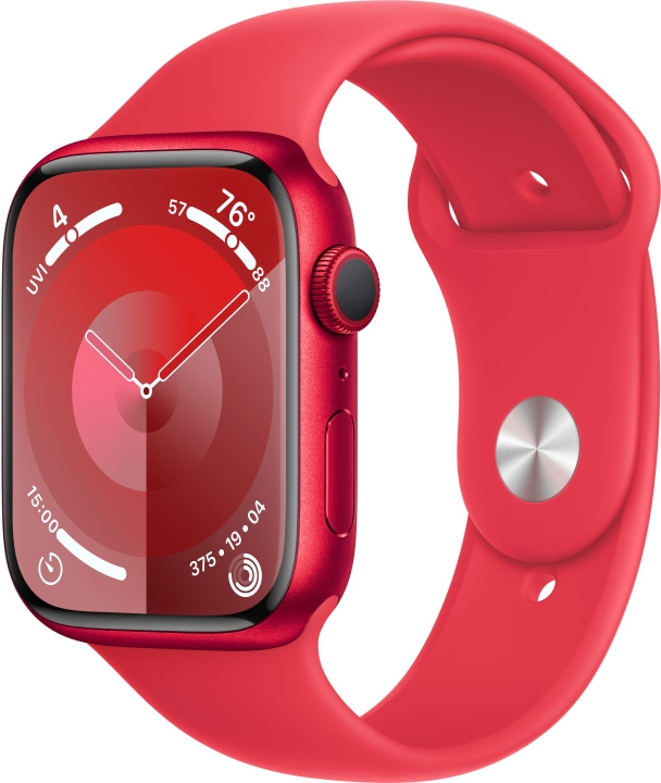 Apple Watch Series 9 (GPS) 45 mm red (PRODUCT)RED aluminium case and red (PRODUCT)RED sports bracelet, S/M (MRXJ3) in the group SMARTPHONE & TABLETS / Excercise, home & leisure / Apple Watch & Accessories / Apple Watch at TP E-commerce Nordic AB (C77670)