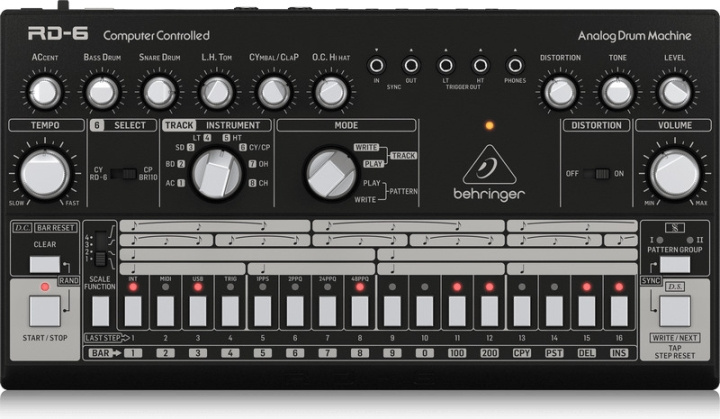 BEHRINGER RD-6 analogue drum machine, black in the group Sport, leisure & Hobby / Hobby / Music / Accessories for musical instruments at TP E-commerce Nordic AB (C78210)