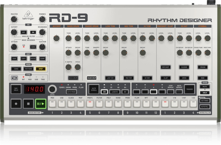 BEHRINGER RD-9 analogue drum machine in the group Sport, leisure & Hobby / Hobby / Music / Accessories for musical instruments at TP E-commerce Nordic AB (C78219)