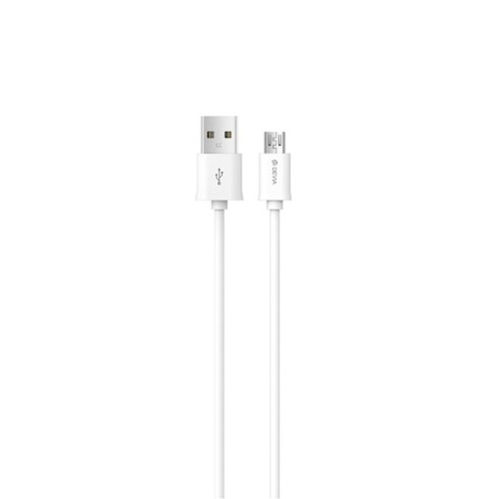 Devia kabel Smart EC081 USB - MicroUSB 1,0 m 2,1A vit in the group SMARTPHONE & TABLETS / Chargers & Cables / Cables / Cables microUSB at TP E-commerce Nordic AB (C78526)