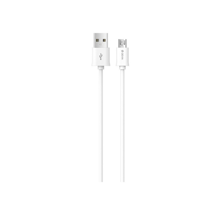 Devia kabel Smart EC065 USB - MicroUSB 2,0 m 2,1A vit in the group SMARTPHONE & TABLETS / Chargers & Cables / Cables / Cables microUSB at TP E-commerce Nordic AB (C78531)