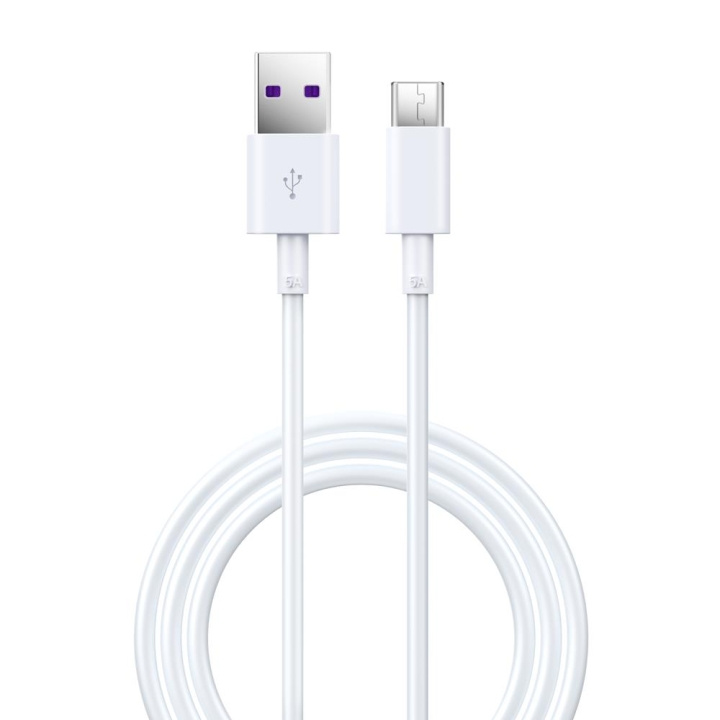 Devia kabel Shark EC306 USB - USB-C 1,5 m 5A vit in the group SMARTPHONE & TABLETS / Chargers & Cables / Cables / Cables Type C at TP E-commerce Nordic AB (C78538)