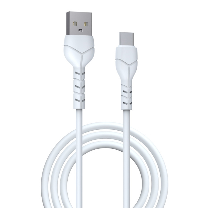 Devia kabel Kintone EC145 USB - USB-C 1,0 m 2,1A vit in the group SMARTPHONE & TABLETS / Chargers & Cables / Cables / Cables Type C at TP E-commerce Nordic AB (C78594)