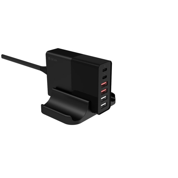 Devia väggladdare Extreme PD QC 3.0 75W 2x USB-C 4x USB svart in the group SMARTPHONE & TABLETS / Chargers & Cables / Wall charger / Wall charger USB at TP E-commerce Nordic AB (C78605)