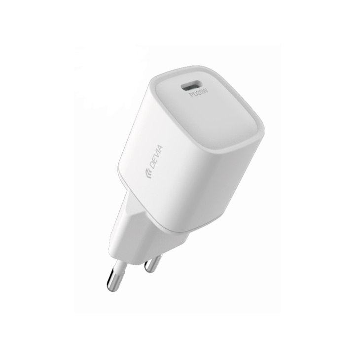 Devia väggladdare Smart Mini PD 20W 1x USB-C vit in the group SMARTPHONE & TABLETS / Chargers & Cables / Wall charger / Wall charger USB-C at TP E-commerce Nordic AB (C78611)