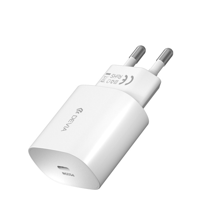 Devia väggladdare Smart PD 25W 1x USB-C vit + kabel USB-C - USB-C in the group SMARTPHONE & TABLETS / Chargers & Cables / Wall charger / Wall charger USB-C at TP E-commerce Nordic AB (C78645)