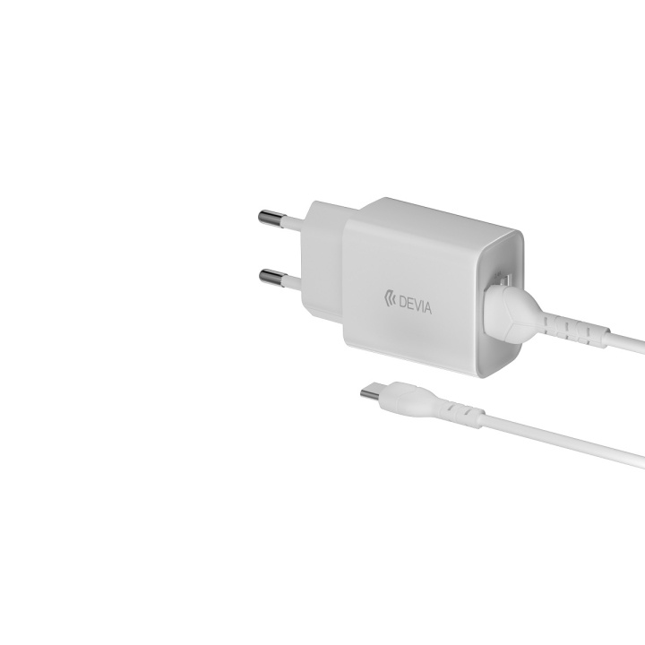 Devia väggladdare Smart 2x USB 2,4A vit + USB-C-kabel in the group SMARTPHONE & TABLETS / Chargers & Cables / Wall charger / Wall charger USB at TP E-commerce Nordic AB (C78648)