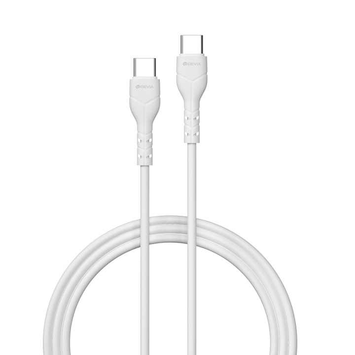 Devia kabel Kintone EC151 USB-C - USB-C 1,0 m 3A vit in the group SMARTPHONE & TABLETS / Chargers & Cables / Cables / Cables Type C at TP E-commerce Nordic AB (C78650)