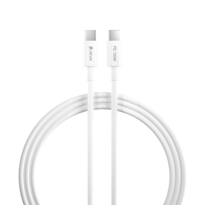 Devia kabel Smart EC317 PD USB-C - USB-C 1,5 m 100W 5A vit in the group SMARTPHONE & TABLETS / Chargers & Cables / Cables / Cables Type C at TP E-commerce Nordic AB (C78654)