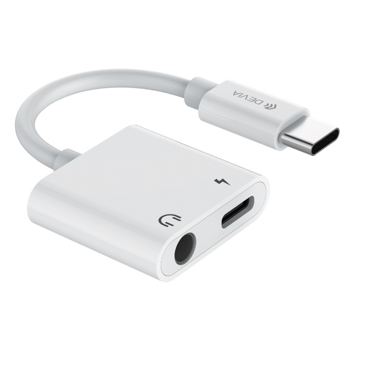 Devia adapter EC610 USB-C - USB-C (port) + jack 3,5mm (port) vit in the group HOME ELECTRONICS / Cables & Adapters / Audio analog / Adapters at TP E-commerce Nordic AB (C78656)