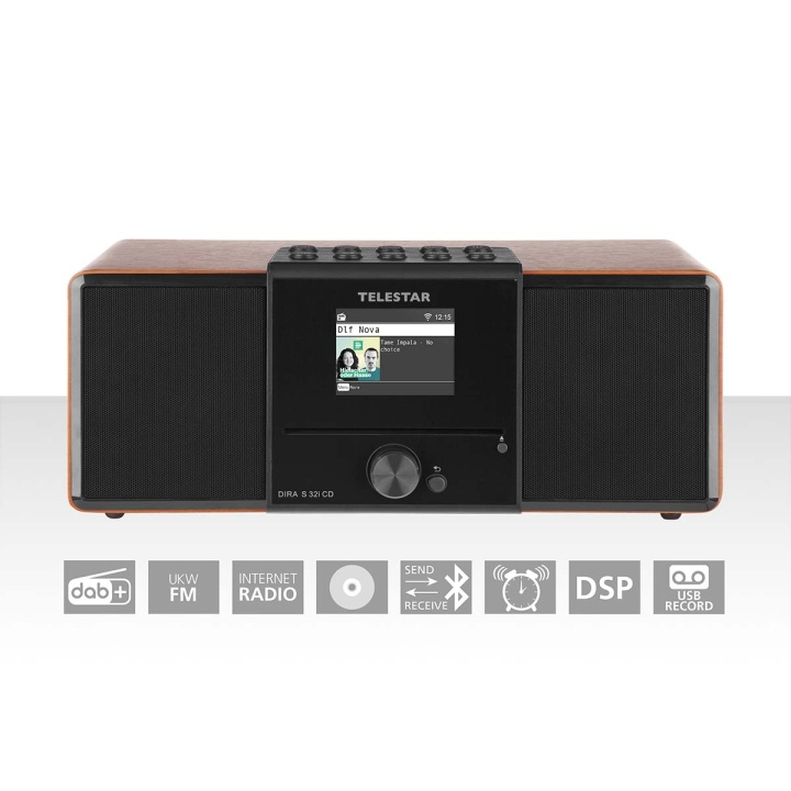 TELESTAR DIRA S32i CD EWF Multifunctional Stereo Radio with CD Player DAB+ / FM / Internet / Bluetooth Wood in the group HOME ELECTRONICS / Audio & Picture / Home cinema, Hifi & Portable / Radio & Alarm clocks / Radio at TP E-commerce Nordic AB (C78703)