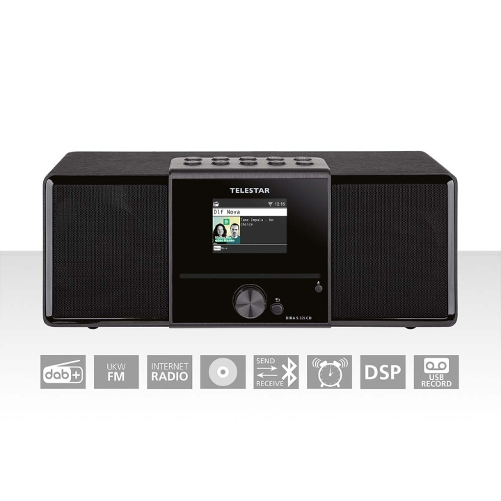 TELESTAR DIRA S32i CD EWF Multifunctional Stereo Radio with CD Player DAB+ / FM / Internet / Bluetooth Black in the group HOME ELECTRONICS / Audio & Picture / Home cinema, Hifi & Portable / Radio & Alarm clocks / Radio at TP E-commerce Nordic AB (C78704)