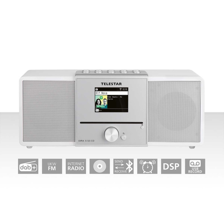 TELESTAR DIRA S32i CD EWF Multifunctional Stereo Radio with CD Player DAB+ / FM / Internet / Bluetooth White in the group HOME ELECTRONICS / Audio & Picture / Home cinema, Hifi & Portable / Radio & Alarm clocks / Radio at TP E-commerce Nordic AB (C78705)