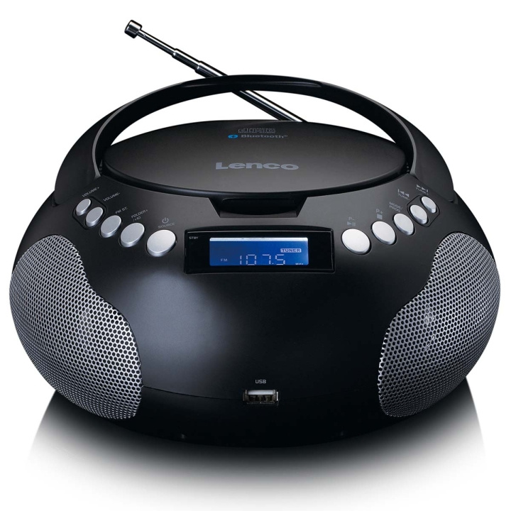 Lenco Portable radio CD/MP3 with USB and Bluetooth Black in the group HOME ELECTRONICS / Audio & Picture / Home cinema, Hifi & Portable / Radio & Alarm clocks / Radio at TP E-commerce Nordic AB (C78728)