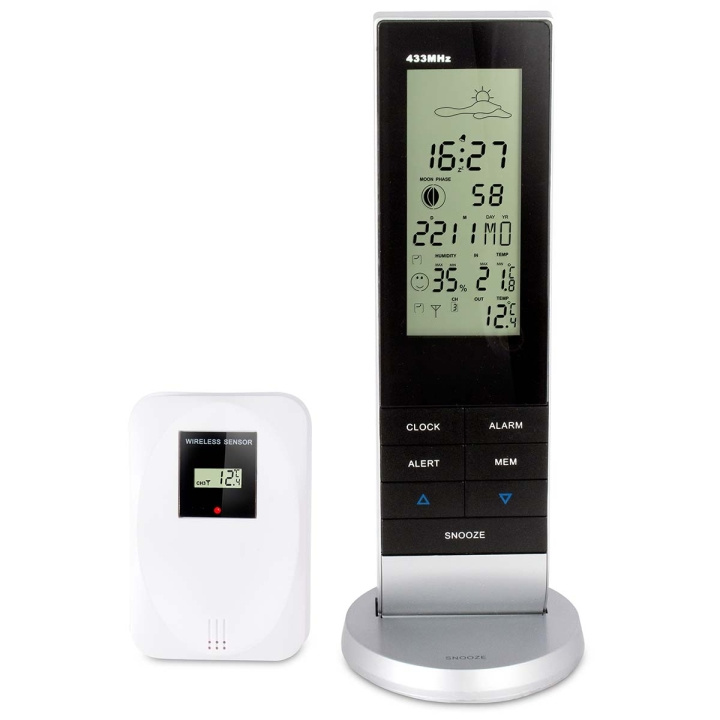 Alecto Weather station with wireless sensor Black / Silver in the group HOME, HOUSEHOLD & GARDEN / Fans & Climate products / Thermometers & Weather stations at TP E-commerce Nordic AB (C78733)