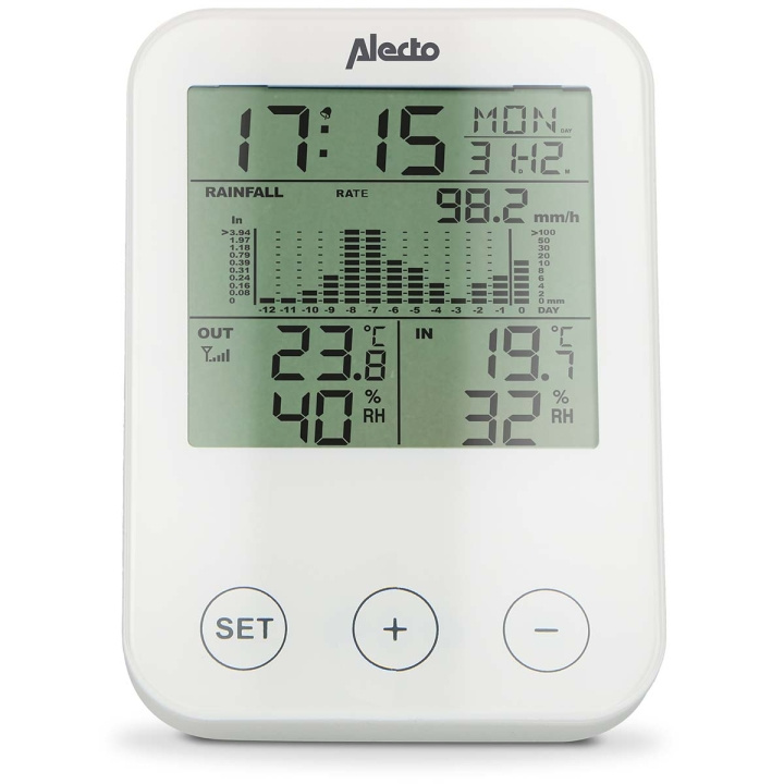 Alecto Weather station with wireless sensor Black / Grey in the group HOME, HOUSEHOLD & GARDEN / Fans & Climate products / Thermometers & Weather stations at TP E-commerce Nordic AB (C78734)