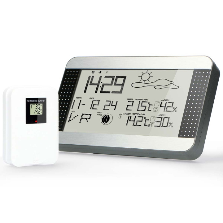 Alecto Weather station with wireless sensor Silver in the group HOME, HOUSEHOLD & GARDEN / Fans & Climate products / Thermometers & Weather stations at TP E-commerce Nordic AB (C78735)