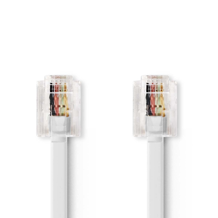 Nedis Telecom Cable | RJ11 Male | RJ11 Male | 5.00 m | Cable design: Flat | Cable type: RJ11 | Transparent / White in the group HOME ELECTRONICS / Cables & Adapters / Telephone Cables & Adapters at TP E-commerce Nordic AB (C78807)