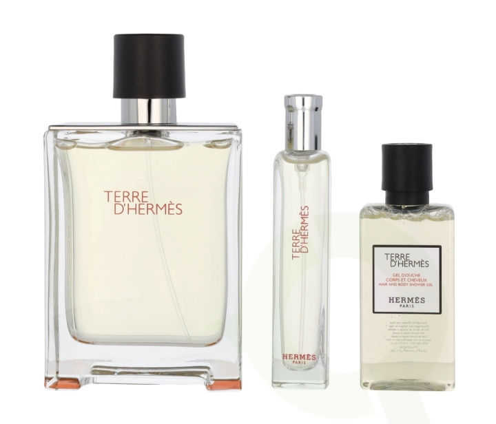 Hermes Terre D\'Hermes Giftset 155 ml Edt Spray 100/Edt Spray 15ml/Hair and Body Shower Gel in the group BEAUTY & HEALTH / Gift sets / Gift sets for him at TP E-commerce Nordic AB (C79028)