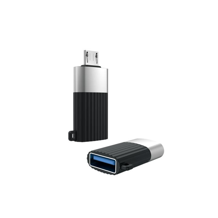 XO adapter NB149-G USB - microUSB svart OTG in the group COMPUTERS & PERIPHERALS / Computer cables / USB / Micro-USB at TP E-commerce Nordic AB (C79147)