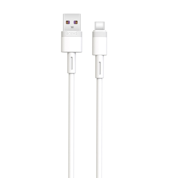 XO kabel NB-Q166 USB - USB-C 1,0 m 5A vit in the group COMPUTERS & PERIPHERALS / Computer cables / USB / USB-C at TP E-commerce Nordic AB (C79152)