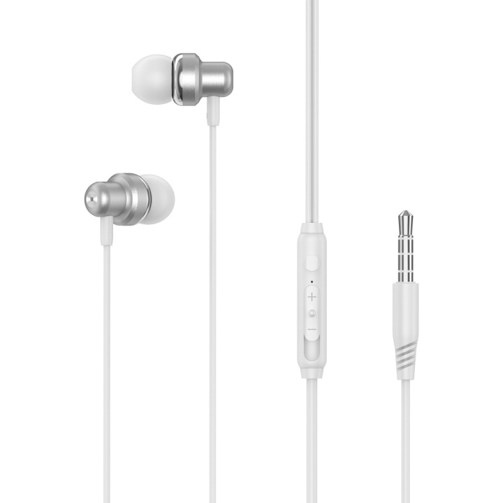 XO trådbundna hörlurar EP38 jack 3,5mm silver in the group HOME ELECTRONICS / Audio & Picture / Headphones & Accessories / Headphones at TP E-commerce Nordic AB (C79162)