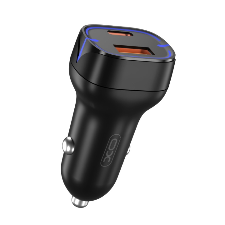 XO billaddare CC37 PD QC 3.0 20W 1X USB 1x USB-C svart in the group SMARTPHONE & TABLETS / Chargers & Cables / Car chargers at TP E-commerce Nordic AB (C79163)