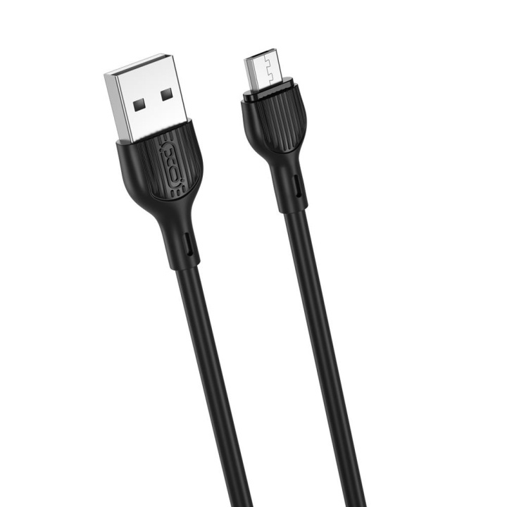 XO kabel NB200 USB - microUSB 1,0m 2.1A svart in the group SMARTPHONE & TABLETS / Chargers & Cables / Cables / Cables microUSB at TP E-commerce Nordic AB (C79182)