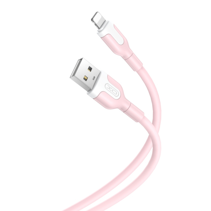 XO kabel NB212 USB - Lightning 1,0 m 2,1A rosa in the group SMARTPHONE & TABLETS / Chargers & Cables / Cables / Cables Lightning at TP E-commerce Nordic AB (C79184)