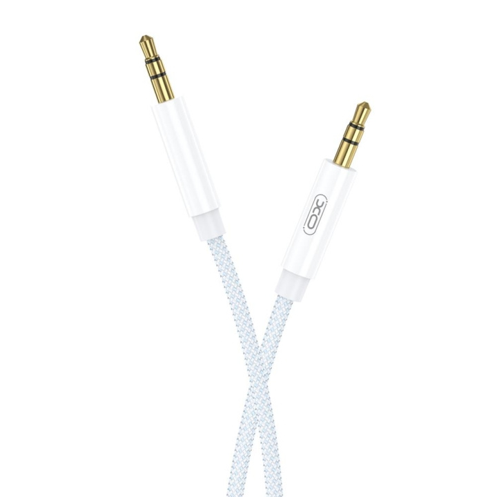 XO ljudkabel NB-R211C jack 3,5mm - jack 3,5mm 1,0 m vit-blå in the group HOME ELECTRONICS / Cables & Adapters / RCA at TP E-commerce Nordic AB (C79193)