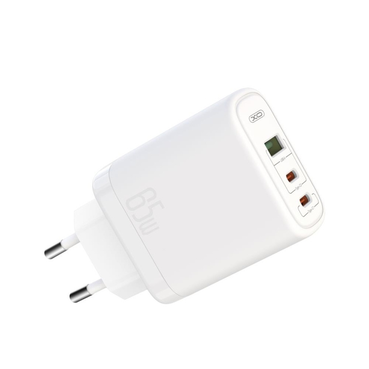 XO väggladdare CE04 PD 65W 2x USB-C 1x USB vit in the group SMARTPHONE & TABLETS / Chargers & Cables / Wall charger / Wall charger USB at TP E-commerce Nordic AB (C79196)